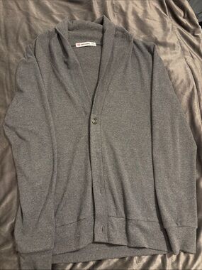 Have 2 Have Men's Gray Shawl Collar Cardigan